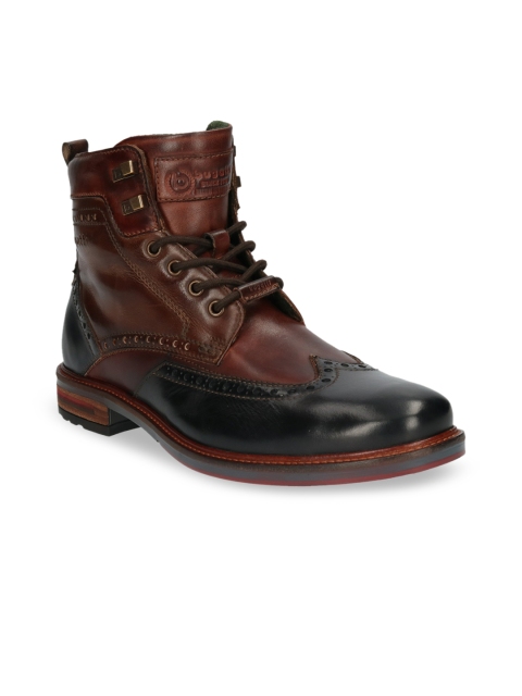 

Bugatti Men Brown Leather Semiformal High Top Boots