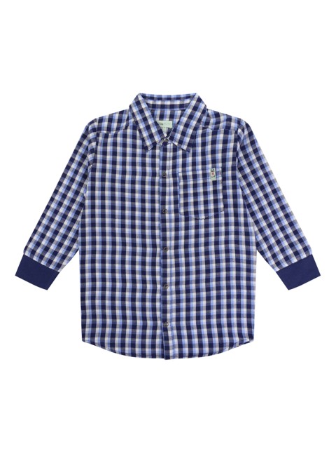

Lilly and Sid Boys Navy Blue & Off-White Regular Fit Checked Casual Shirt