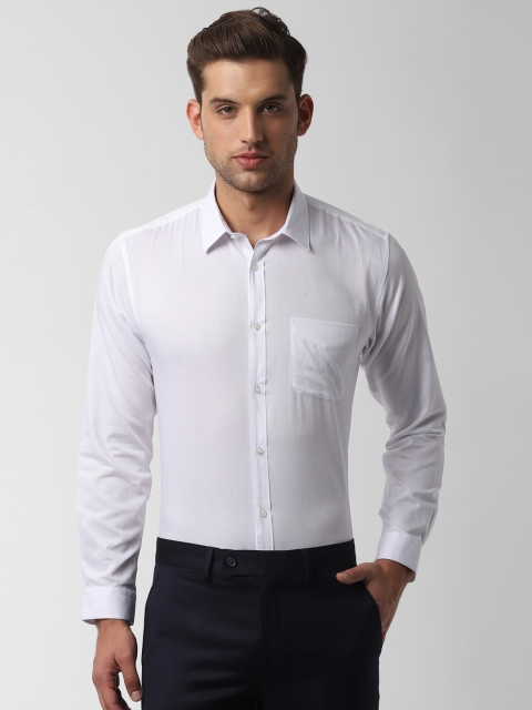 

Peter England Men White Slim Fit Solid Formal Shirt