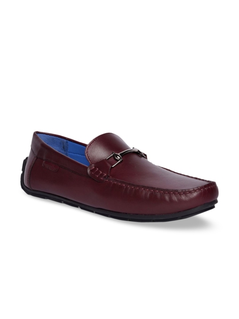 

Kenneth Cole Men Burgundy Solid Leather Driving Shoes