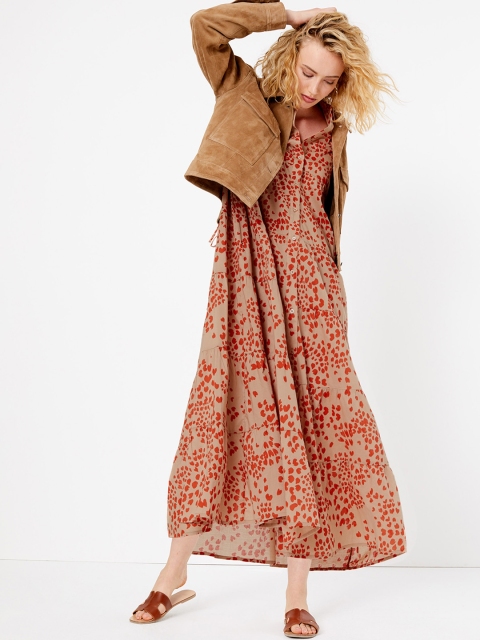 

Marks & Spencer Women Printed Brown Maxi Dress