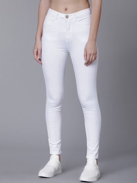 

Tokyo Talkies Women White Super Skinny Fit Mid-Rise Clean Look Jeans