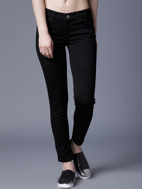 

Tokyo Talkies Women Black Super Skinny Fit Mid-Rise Clean Look Jeans