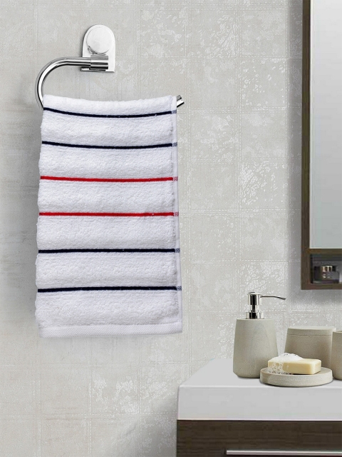 

Portico New York Unisex White Stripped Hand towel