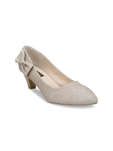 

Flat n Heels Women Muted Gold-Toned Shimmery Pumps