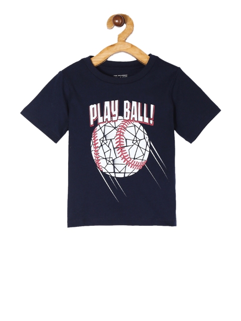 

The Childrens Place Boys Blue Printed Round Neck Pure Cotton T-shirt