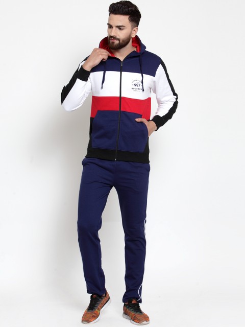 

WILD WEST Men Navy Blue Solid Tracksuit