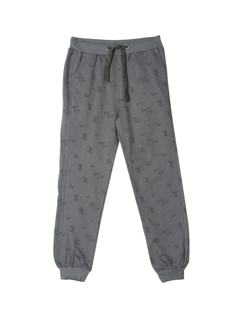 

Cherokee Boys Grey & Black Printed Straight Fit Joggers