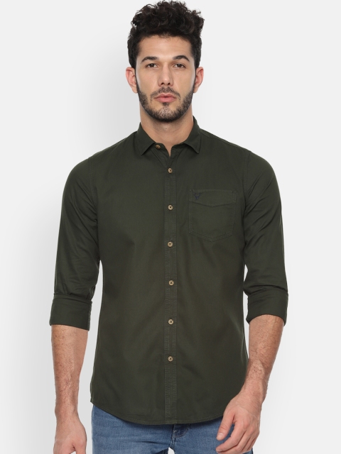 

Allen Solly Sport Men Olive Green Regular Fit Solid Casual Shirt