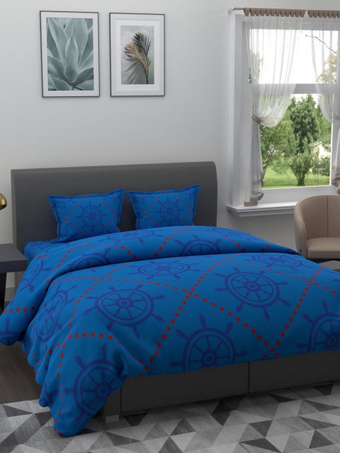 

BIANCA Blue & Red Abstract AC Room 150 GSM Double Bedding Set