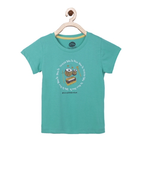 

Cub McPaws Girls Green Printed Round Neck T-shirt