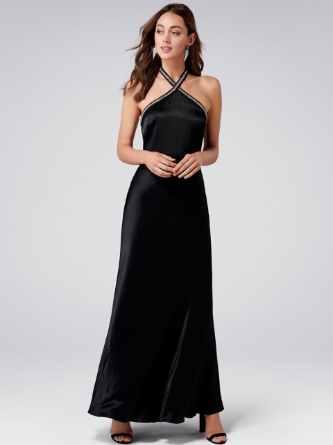 

Forever New Women Solid Black Maxi Dress