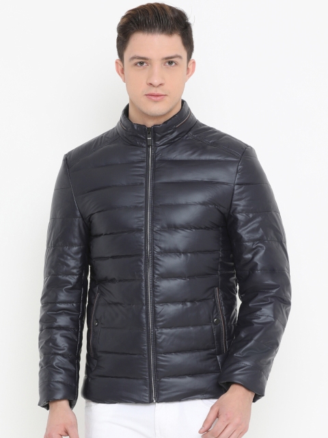 

SHOWOFF Men Navy Blue Solid Jacket