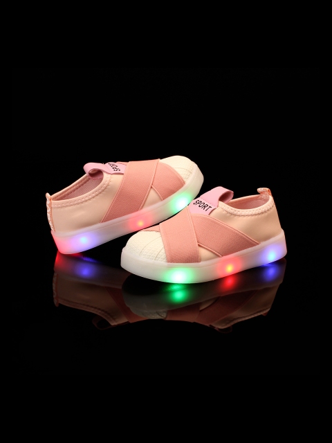 

Walktrendy Girls Pink Slip-On Sneakers