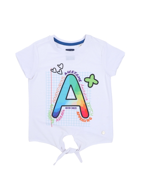 

Allen Solly Junior Girls White Printed Round Neck T-shirt