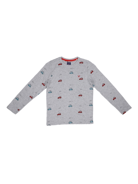 

Allen Solly Junior Boys Grey Melange Printed Round Neck T-shirt