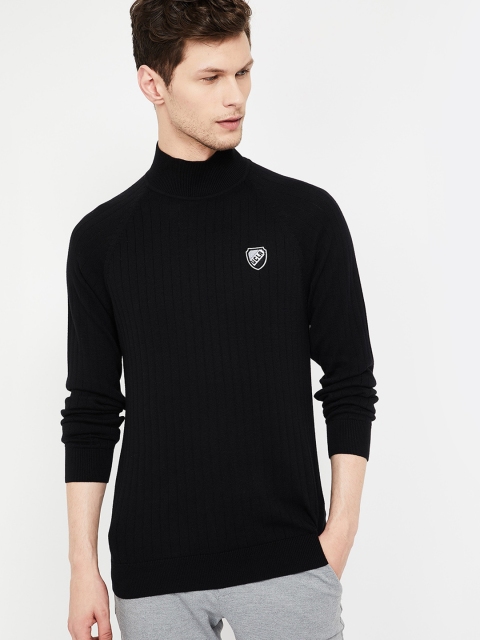 

UCLA Men Black Striped Sweater