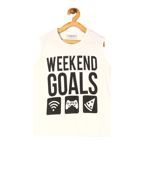

Cherokee Boys Off-White Printed Round Neck T-shirt