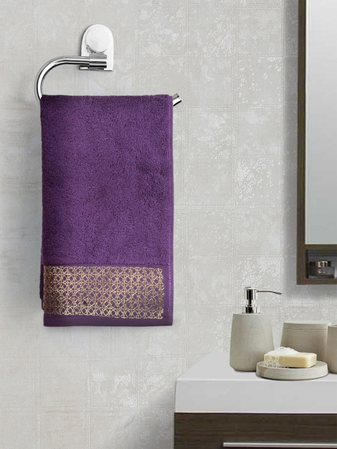 

Portico New York Unisex Purple Solid Hand Towel