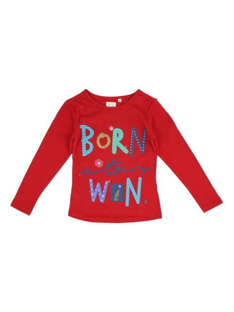 

Allen Solly Junior Girls Red Printed Round Neck T-shirt