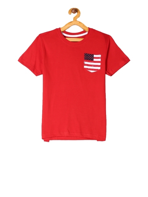 

Cherokee Boys Red Solid Round Neck T-shirt