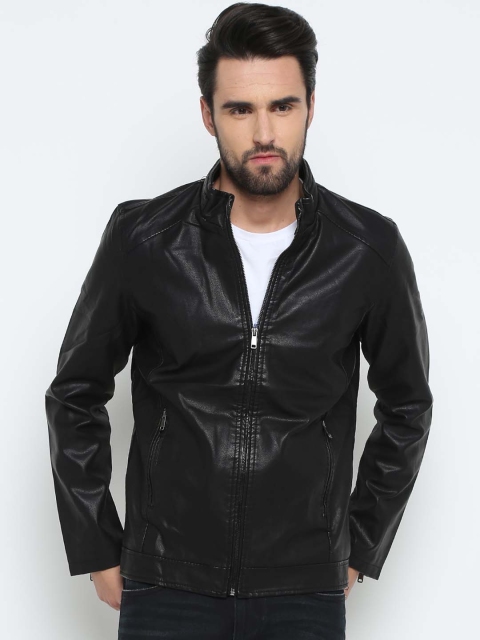 

SHOWOFF Men Black Solid Jacket