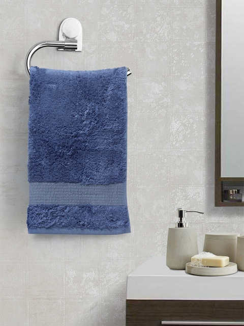 

Portico New York Unisex Blue Solid Hand Towel