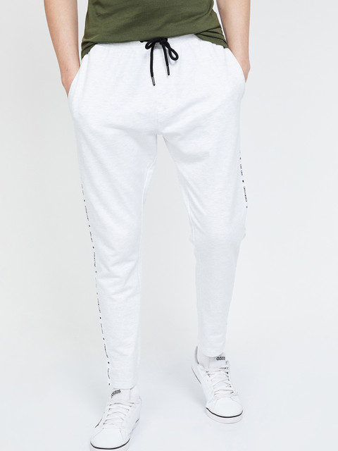 

Smiley World Men Solid Straight Fit Track Pants, White