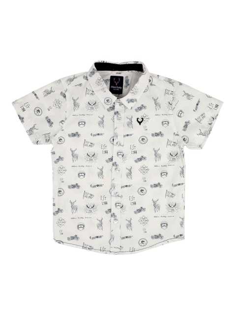 

Allen Solly Junior Boys Cream-Coloured Regular Fit Printed Casual Shirt