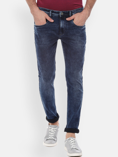 

V Dot Men Blue Skinny Fit Mid-Rise Clean Look Stretchable Jeans