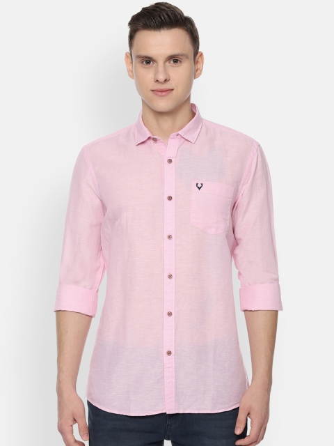 

Solly Jeans Co. Men Pink Regular Fit Solid Casual Shirt