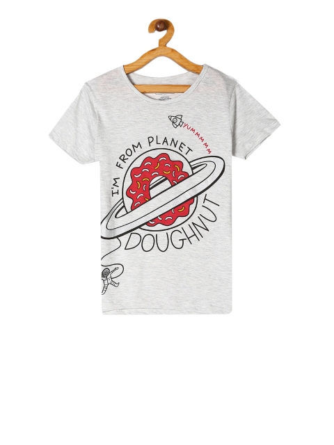 

Cherokee Girls Grey & Red Printed Round Neck T-shirt