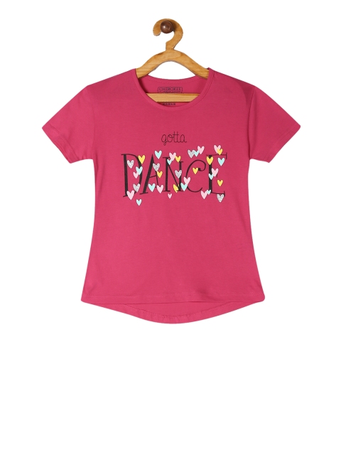 

Cherokee Girls Pink Printed Round Neck T-shirt