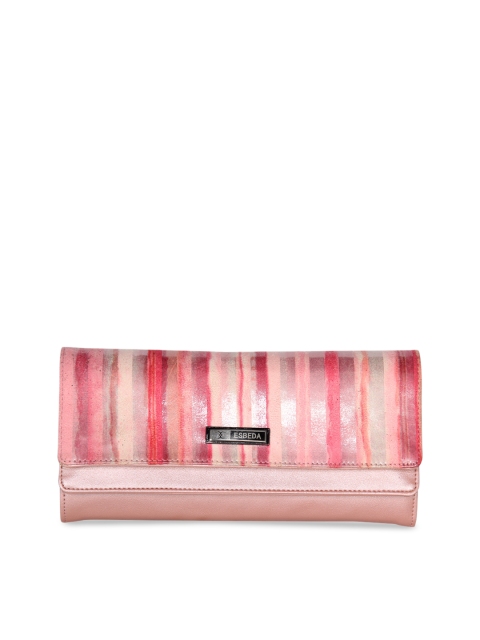 

ESBEDA Women Pink & Red Printed Three Fold Wallet