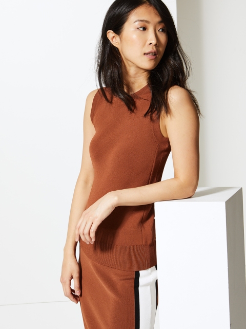 

Marks & Spencer Women Tan Brown Solid Sweater