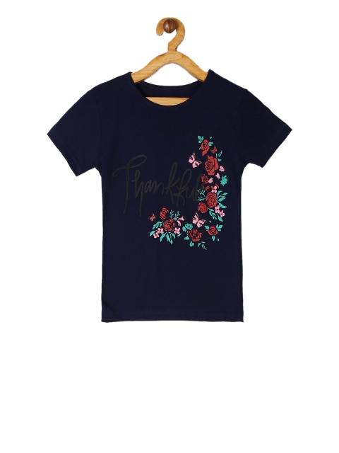 

Cherokee Girls Blue Printed Round Neck T-shirt