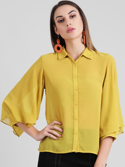 

Zink London Women Yellow Solid Shirt Style Top