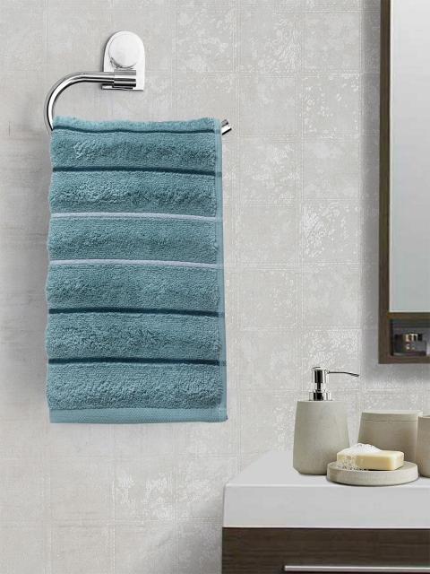 

Portico New York Unisex Green Stripped Hand Towel