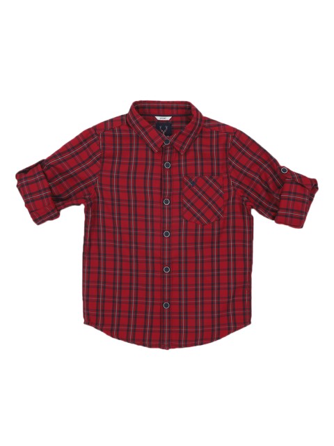 

Allen Solly Junior Boys Maroon Regular Fit Checked Casual Shirt