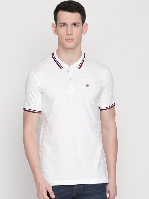 

BYFORD by Pantaloons Men White Solid Polo Collar Pure Cotton T-shirt