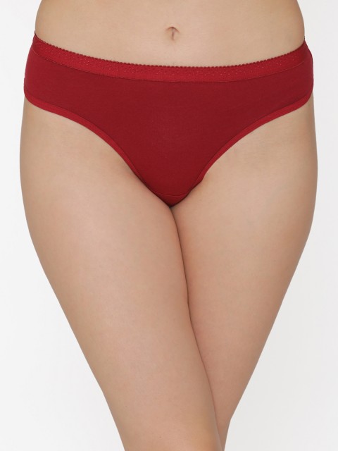 

Clovia Women Maroon Solid Bikini Briefs PN3321P09S