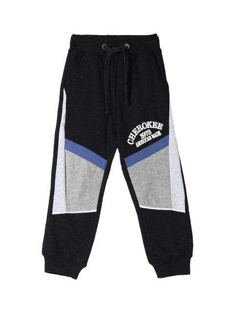 

Cherokee Boys Black & Grey Colourblocked Straight Fit Joggers