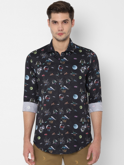

SIMON CARTER LONDON Men Black Slim Fit Printed Casual Shirt