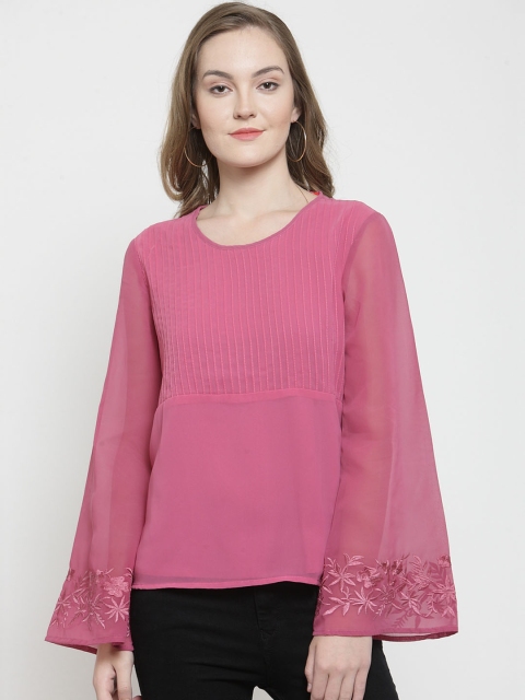 

Kiaasa Women Pink Self Design Top