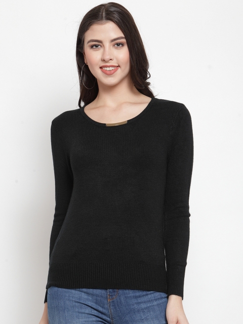 

Everlush Women Black Solid Wool Sweater