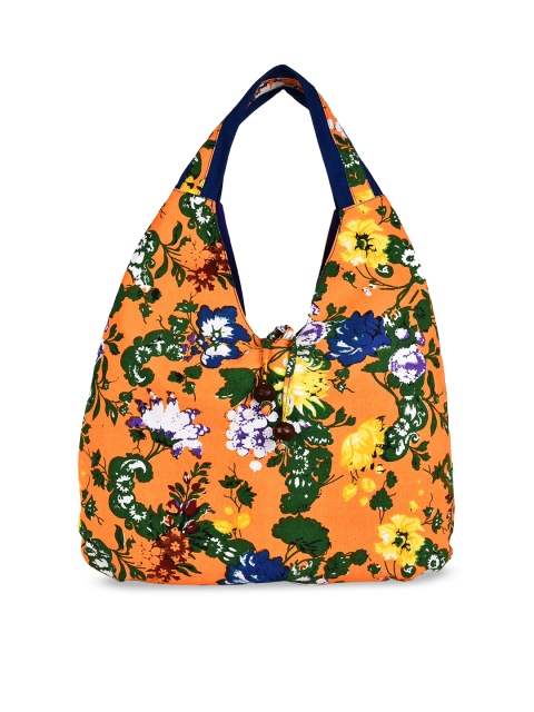 

Anekaant Orange Printed Shoulder Bag