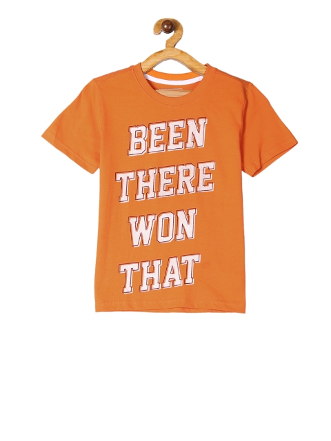 

Cherokee Boys Orange Printed Round Neck T-shirt