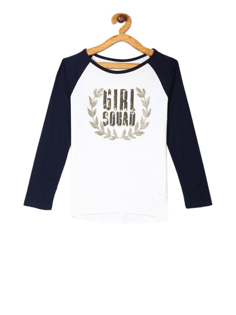 

The Childrens Place Girls White Printed Round Neck T-shirt