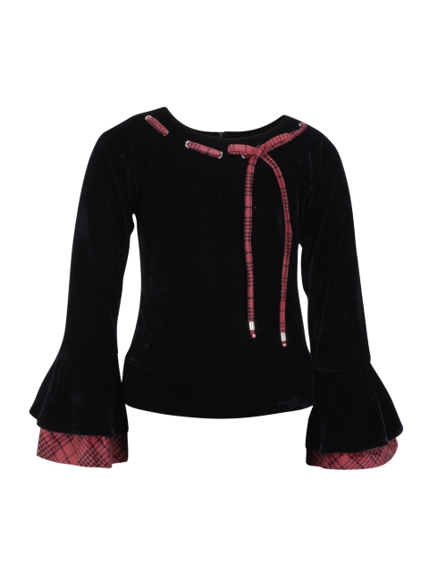 

CUTECUMBER Girls Black Solid Top