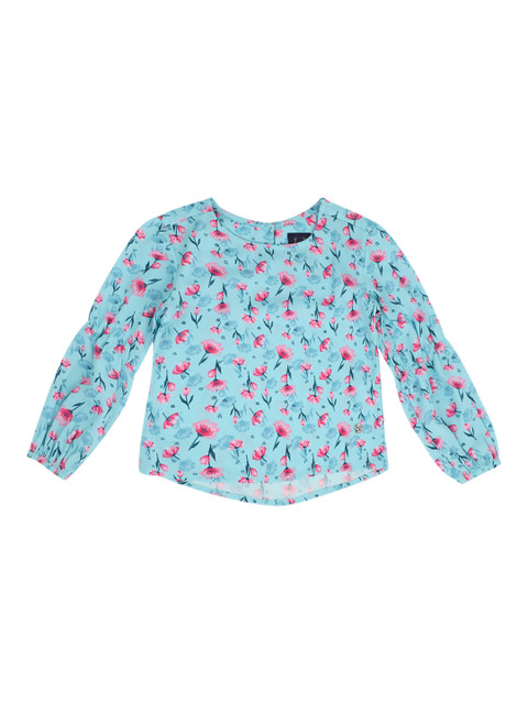 

Allen Solly Junior Girls Blue Printed A-Line Top
